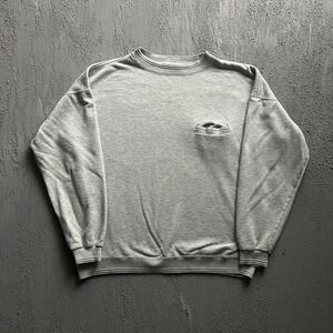 Vintage Gap Sport Sweatshirt Large Grey 90s Pocket Pullover Crewneck